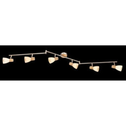 Luminosa Lighting Luminosa Gylfi Ceiling Spotlight Bar Nickel Matt Opal Glass Shade 6X E14 - thumbnail 2