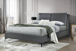 Save On Goods UK 5Ft King Size Faux Leather Upholstered Grey Pillow Back Padded Bed Frame - thumbnail 1