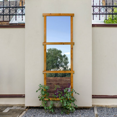 Mirroroutlet The Trellis Garden Mirror Scandinavian Spruce Wood 180Cm X 64Cm - image 1