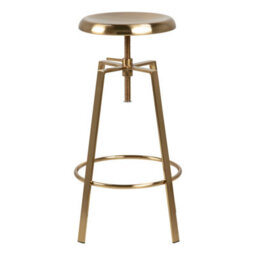 Wyld Haus Hobart Gold Brushed-Steel Adjustable Bar Stool 67-87 Cm - thumbnail 3