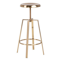 Wyld Haus Hobart Gold Brushed-Steel Adjustable Bar Stool 67-87 Cm - thumbnail 4