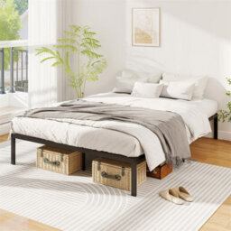 30Cm High Metal Bed Frame Double Size Heavy Duty 300Kg Capacity Black - thumbnail 4