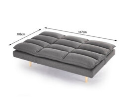Home Detail Idris 3 Seater Dark Grey Fabric Padded Pillow Topped Wooden Legs Chaise Recliner Sofa Bed - thumbnail 6