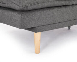 Home Detail Idris 3 Seater Dark Grey Fabric Padded Pillow Topped Wooden Legs Chaise Recliner Sofa Bed - thumbnail 2