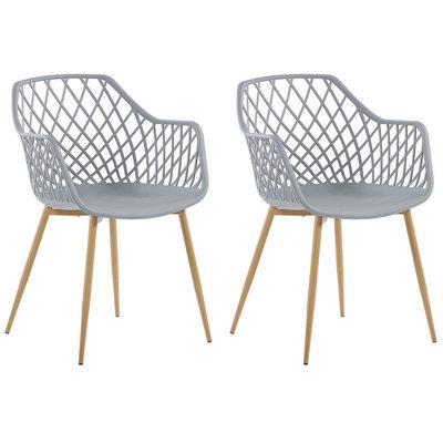 Beliani Set Of 2 Dining Chairs Nashua Light Grey - image 1
