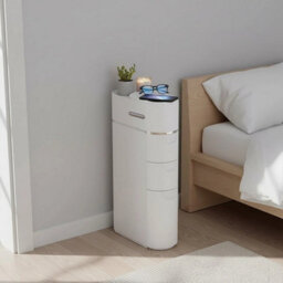 3 Drawers White Narrow Slim Storage Cabinet For Bathroom - thumbnail 4