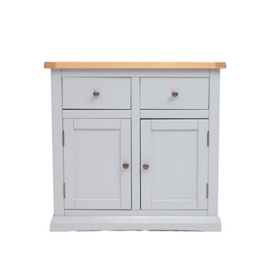 Cabinet Bits Loreo Light Grey 2 Drawer 2 Door Sideboard Brass Knob - image 1