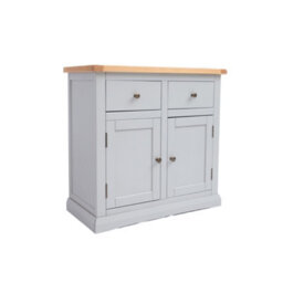Cabinet Bits Loreo Light Grey 2 Drawer 2 Door Sideboard Brass Knob - thumbnail 2