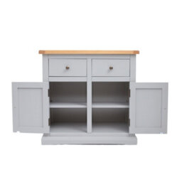 Cabinet Bits Loreo Light Grey 2 Drawer 2 Door Sideboard Brass Knob - thumbnail 4