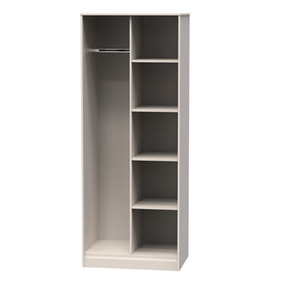 Pesaro Ready Assembled Contemporary Cashmere Tall Double Wardrobe (H)1970mm (W)740mm (D)530mm - image 1