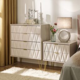 Pesaro Ready Assembled Contemporary Cashmere Tall Double Wardrobe (H)1970mm (W)740mm (D)530mm - thumbnail 4