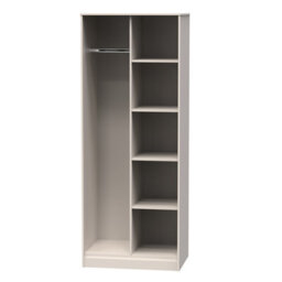 Pesaro Ready Assembled Contemporary Cashmere Tall Double Wardrobe (H)1970mm (W)740mm (D)530mm - thumbnail 1