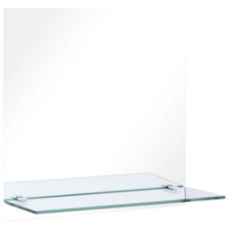 Berkfield Wall Mirror With Shelf 50X50 Cm Tempered Glass - thumbnail 2