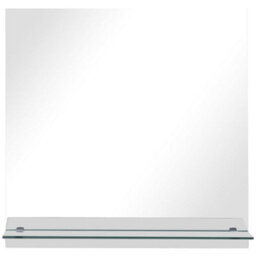 Berkfield Wall Mirror With Shelf 50X50 Cm Tempered Glass - thumbnail 3