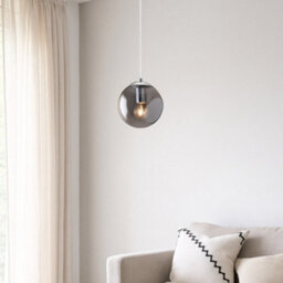 Pagazzi Lighting Pagazzi Nia Chrome Smoked 1-Light Pendant - thumbnail 1