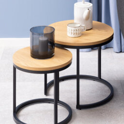 Furniture To Go Spiro Round Nest Of Tables In Oak - thumbnail 4