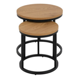 Furniture To Go Spiro Round Nest Of Tables In Oak - thumbnail 2