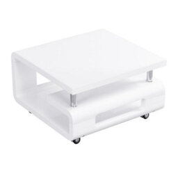 Furniture in Fashion Alena Square High Gloss Coffee Table In White With Wheels - thumbnail 7