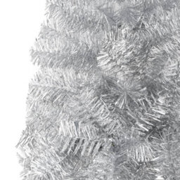 Berkfield Slim Artificial Half Christmas Tree With Stand Silver 240 Cm - thumbnail 7