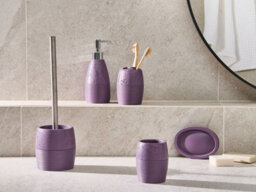 Beliani 5-Piece Bathroom Accessories Set Yarapa Purple - thumbnail 2