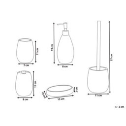 Beliani 5-Piece Bathroom Accessories Set Yarapa Purple - thumbnail 3