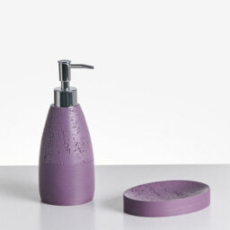 Beliani 5-Piece Bathroom Accessories Set Yarapa Purple - thumbnail 4