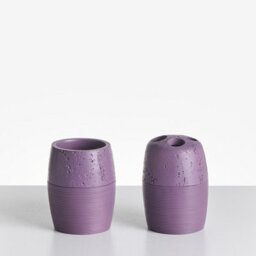 Beliani 5-Piece Bathroom Accessories Set Yarapa Purple - thumbnail 5