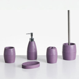 Beliani 5-Piece Bathroom Accessories Set Yarapa Purple