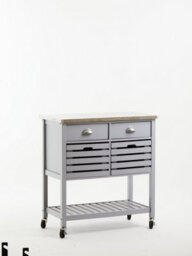 Premier Housewares Interiors By Premier Compact Grey Kitchen Trolley, Sturdy Kitchen Trolley For Entertaining Guests, Versatile Kitchen Trolley - thumbnail 5