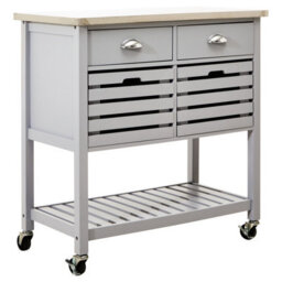 Premier Housewares Interiors By Premier Compact Grey Kitchen Trolley, Sturdy Kitchen Trolley For Entertaining Guests, Versatile Kitchen Trolley