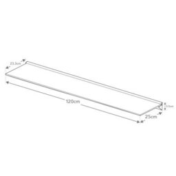 Avf Floating Black Glass Shelf 120 X 25Cm - 8mm - thumbnail 4