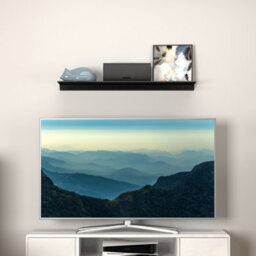 Avf Floating Black Glass Shelf 120 X 25Cm - 8mm - thumbnail 3