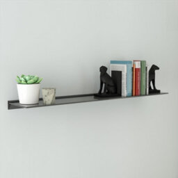 Avf Floating Black Glass Shelf 120 X 25Cm - 8mm