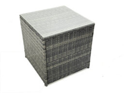 Fimous Outdoor Garden Furniture Set Rattan Sofa Dining Table Set With Reclining Chair 3 Footstool Side Table Dark Grey Mixed - thumbnail 5