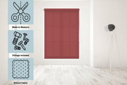 Caecus Blinds Made To Measure Straight Edge Daylight  Roller Blind Red 240Cm - thumbnail 1
