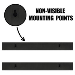 Geezy Floating Wall Shelves Modern Picture Ledge Hanging Display Rack Black 45Cm 2Pcs - thumbnail 4