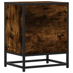 Berkfield Bedside Cabinets 2 Pcs Smoked Oak 40X31X50 Cm Engineered Wood And Metal - thumbnail 8