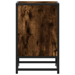 Berkfield Bedside Cabinets 2 Pcs Smoked Oak 40X31X50 Cm Engineered Wood And Metal - thumbnail 7