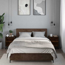 Berkfield Bedside Cabinets 2 Pcs Smoked Oak 40X31X50 Cm Engineered Wood And Metal - thumbnail 3