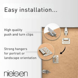 Nielsen C2 Brushed Black Aluminium Picture Frame 60X80Cm - With Float Glass And Push/turn Clips - thumbnail 4