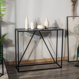 Nordlys Industrial Black Metal Console Table Industrial Style Living Room - thumbnail 3