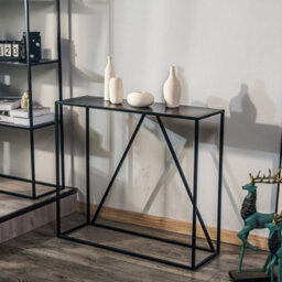 Nordlys Industrial Black Metal Console Table Industrial Style Living Room - thumbnail 8