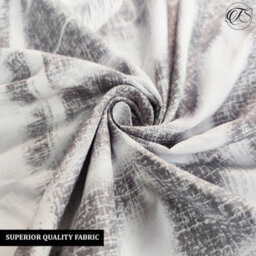 Neel Blue Double Printed Duvet Cover & 2 Matching Pillow Cases - Floral Grey - thumbnail 2