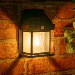 Valuelights Pack Of 4 - Black Lantern Solar Fence Lights, Pir Motion Sensor Security Wall Garden Solar Lights - thumbnail 5