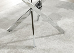 Furniturebox Uk Novara Grey Concrete Effect 120Cm Round Dining Table & 4 Navy Pesaro Silver Chairs - thumbnail 7