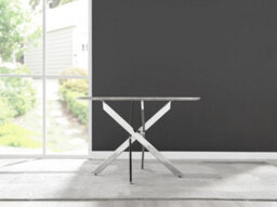 Furniturebox Uk Novara Grey Concrete Effect 120Cm Round Dining Table & 4 Navy Pesaro Silver Chairs - thumbnail 8