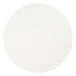 Livabliss Round Cloudy Shaggy-Solid Color Ivory Plush Soft Pile Living Bedroom Rug 120 X 120 Cm Easy Care, Non Shedding - thumbnail 1