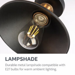 Industrial Pendant Ceiling Light 3 Way Vintage Hanging Lamp Black Metal Kitchen Island Dining Room Led Lighting Shopnbits - thumbnail 4