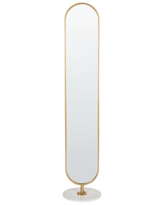 Beliani Coat Stand With Mirror Moody 170 Cm Metal Gold - image 1