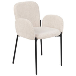 Beliani Set Of 2 Dining Chairs Albee Fabric Beige - thumbnail 4